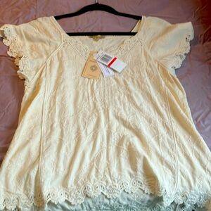 Brand new Democracy blouse; XS; off-white